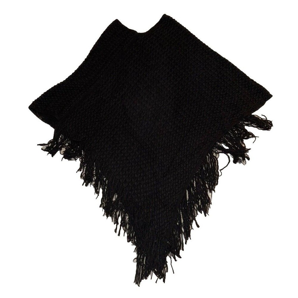 Chances R One Size Black Pullover Cape Women’s Wrap 100% Acrylic Cape Shawl
